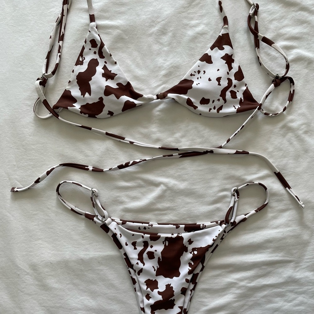 Cow Print Tiny Bikini